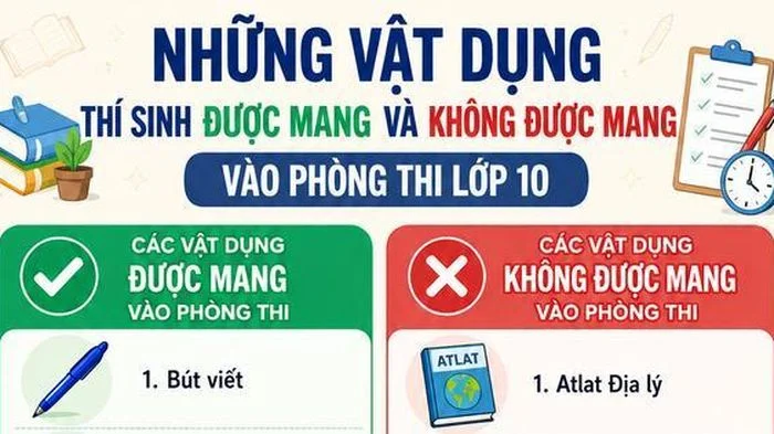 Thi vào lớp 10 ở Hà Nội: Thí sinh được mang và không được mang những vật dụng gì vào phòng thi?