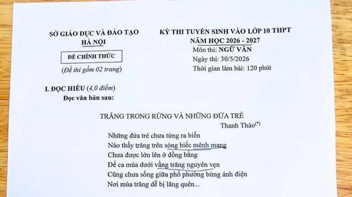 Đáp án môn Ngữ Văn vào lớp 10 Hà Nội