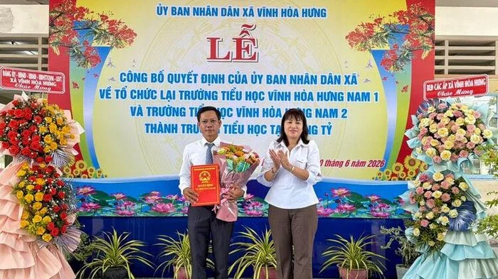 Xã Vĩnh Hòa Hưng thành lập Trường Tiểu học Tạ Quang Tỷ